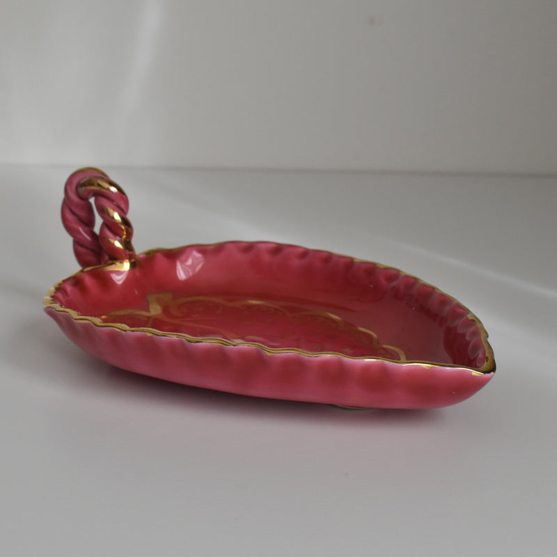 ヴィンテージリーフプレート ア.ドラサンヴァル ピンク