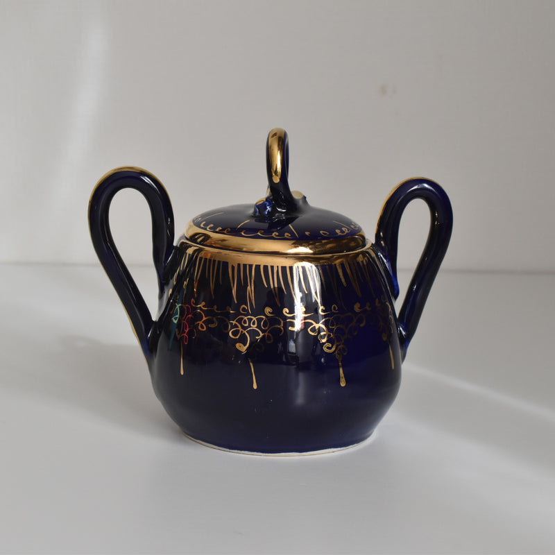 ヴィンテージシュガーポット ア.ドラサンヴァル ダークブルー