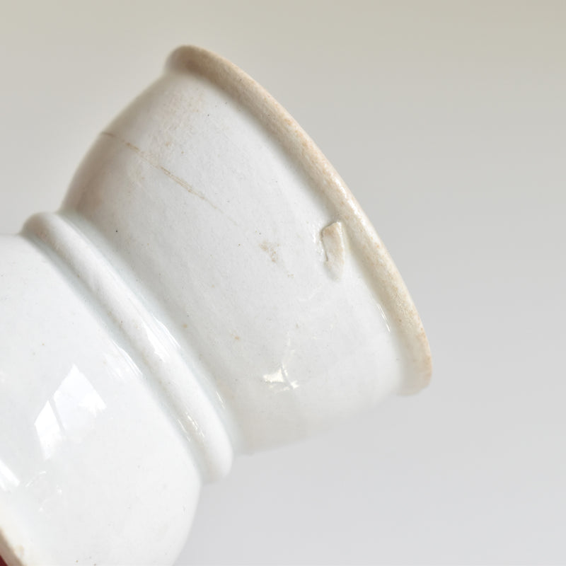 Antique Egg Cup (Coquetier) Diabolo White B