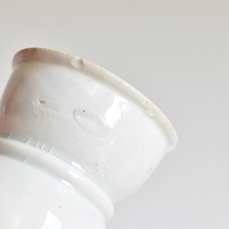 Antique Egg Cup (Coquetier) Diabolo White B
