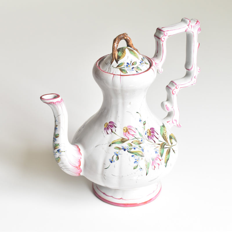 Antique Coffee Pot, St. Clément, Emile Gallé, Libellule (Dragonfly)