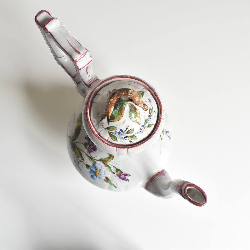 Antique Coffee Pot, St. Clément, Emile Gallé, Libellule (Dragonfly)