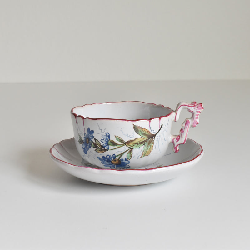 Antique Cup & Saucer St. Clement Emile Gallé Libellule A