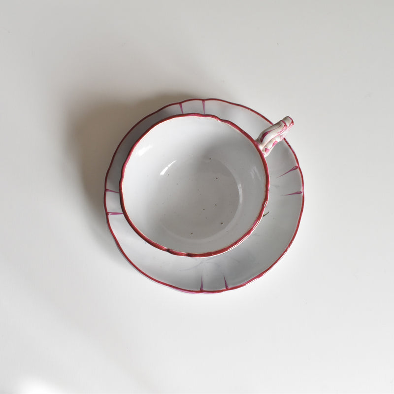 Antique Cup & Saucer St. Clement Emile Gallé Libellule A