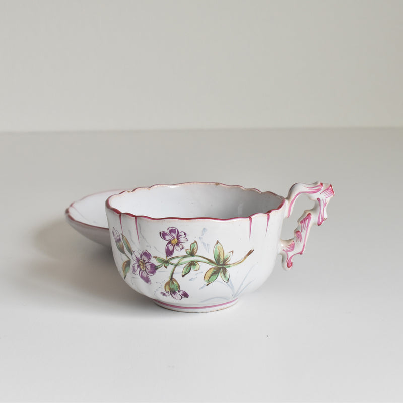 Antique cup & saucer St. Clément Émile Gallé Libellule C