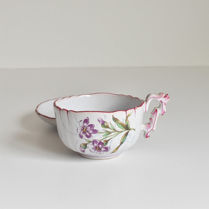 Antique Cup & Saucer St. Clement Emile Gallé Libellule (Dragonfly) D