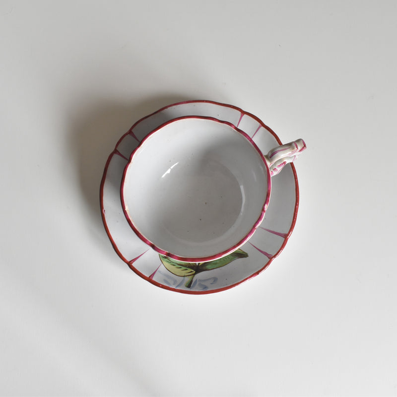 Antique Cup & Saucer St. Clement Emile Gallé Libellule (Dragonfly) D