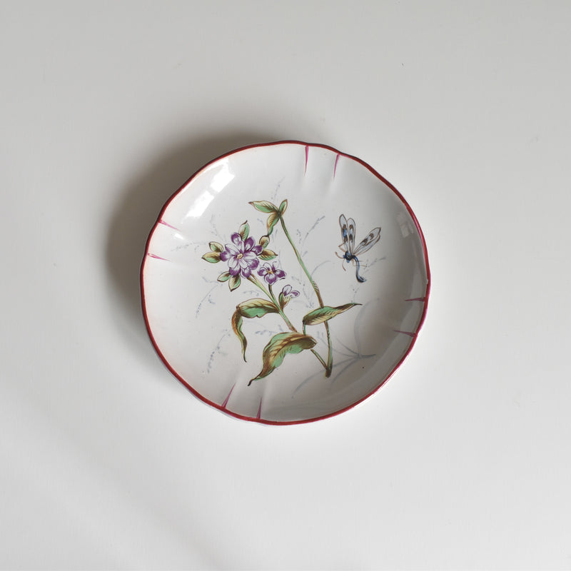 Antique cup & saucer St. Clément Emile Gallé Libellule E