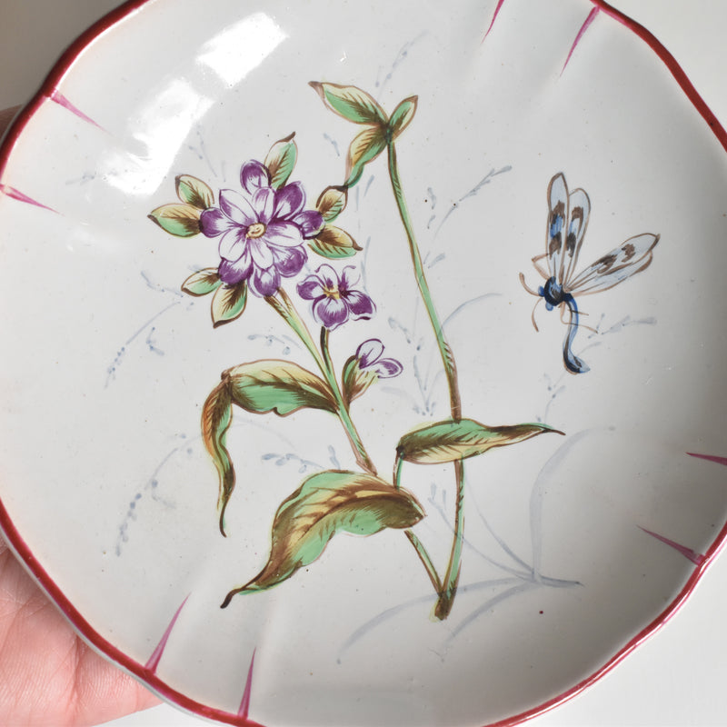 Antique cup & saucer St. Clément Emile Gallé Libellule E