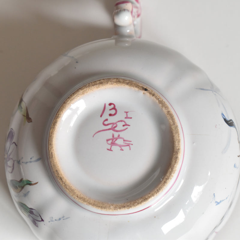 Antique cup & saucer St. Clément Emile Gallé Libellule E
