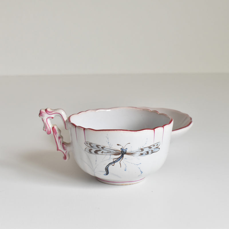 Antique cup & saucer St. Clément Emile Gallé Libellule E