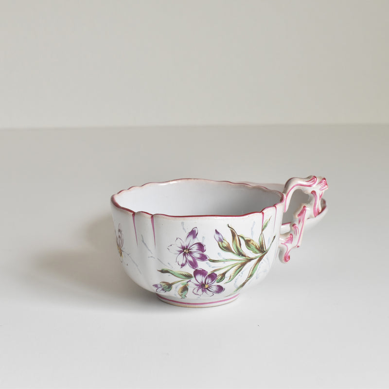 Antique cup & saucer St. Clément Emile Gallé Libellule E