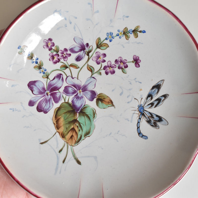 Antique Cup & Saucer St. Clement Emile Gallé Libellule F