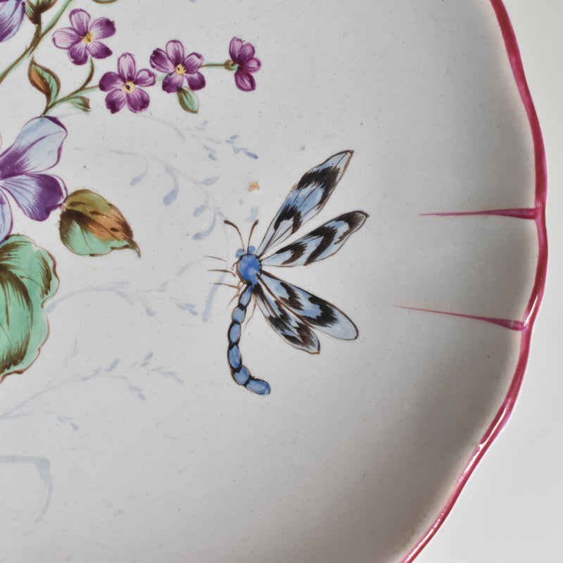 Antique Cup & Saucer St. Clement Emile Gallé Libellule F