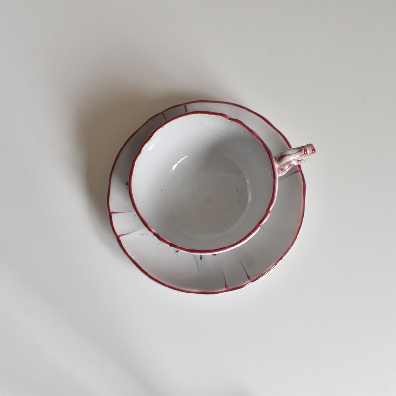 Antique Cup & Saucer St. Clement Emile Gallé Libellule F