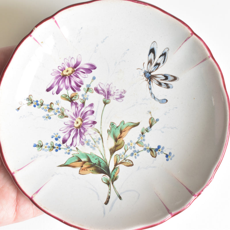 Antique saucer St. Clement Emile Galle Libellule (Dragonfly) E