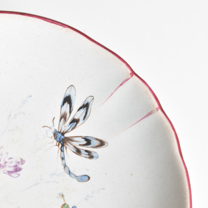 Antique saucer St. Clement Emile Galle Libellule (Dragonfly) E