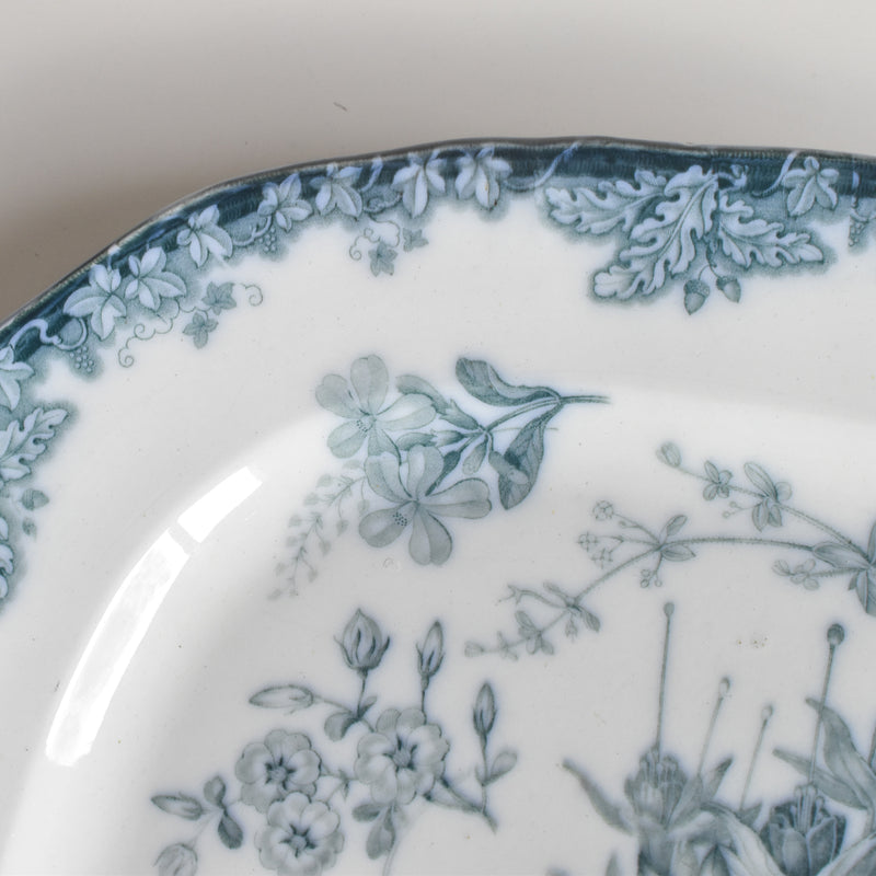 アンティーク 長方形大皿イギリス窯 N92 39.5cm