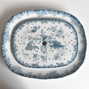 アンティーク 長方形大皿と水切りプレート イギリス窯 N92 39.5cm