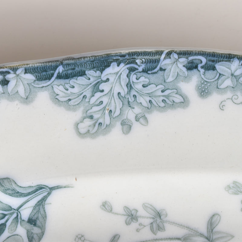 アンティーク 長方形大皿と水切りプレート イギリス窯 N92 39.5cm