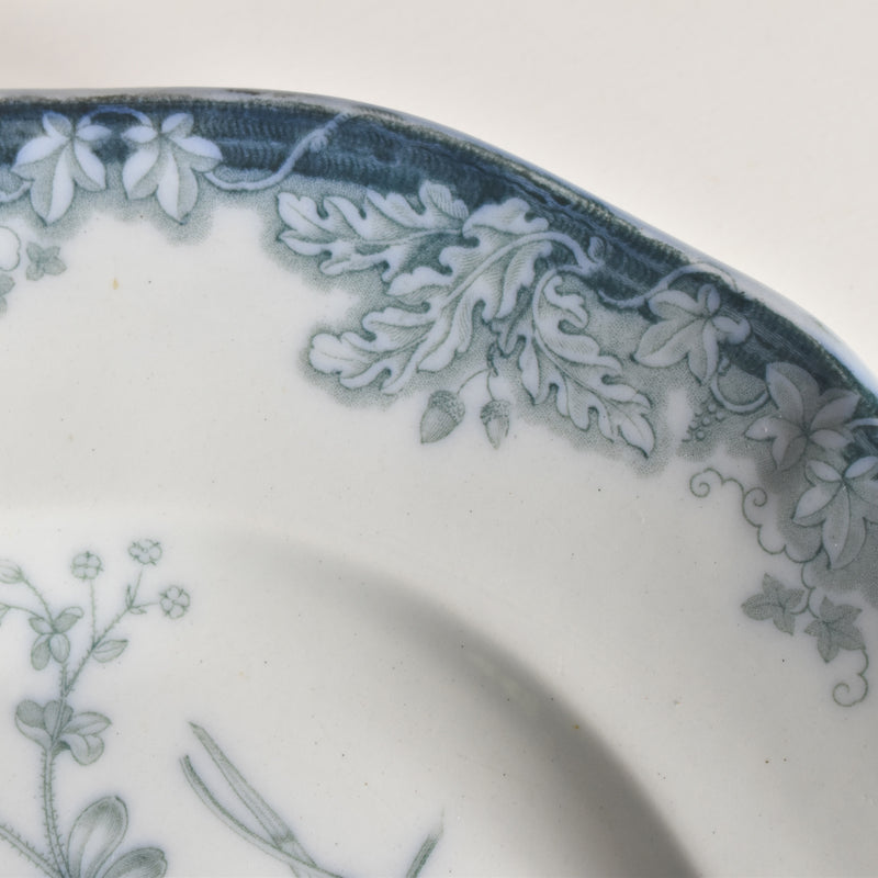 アンティーク 長方形大皿と水切りプレート イギリス窯 N92 39.5cm