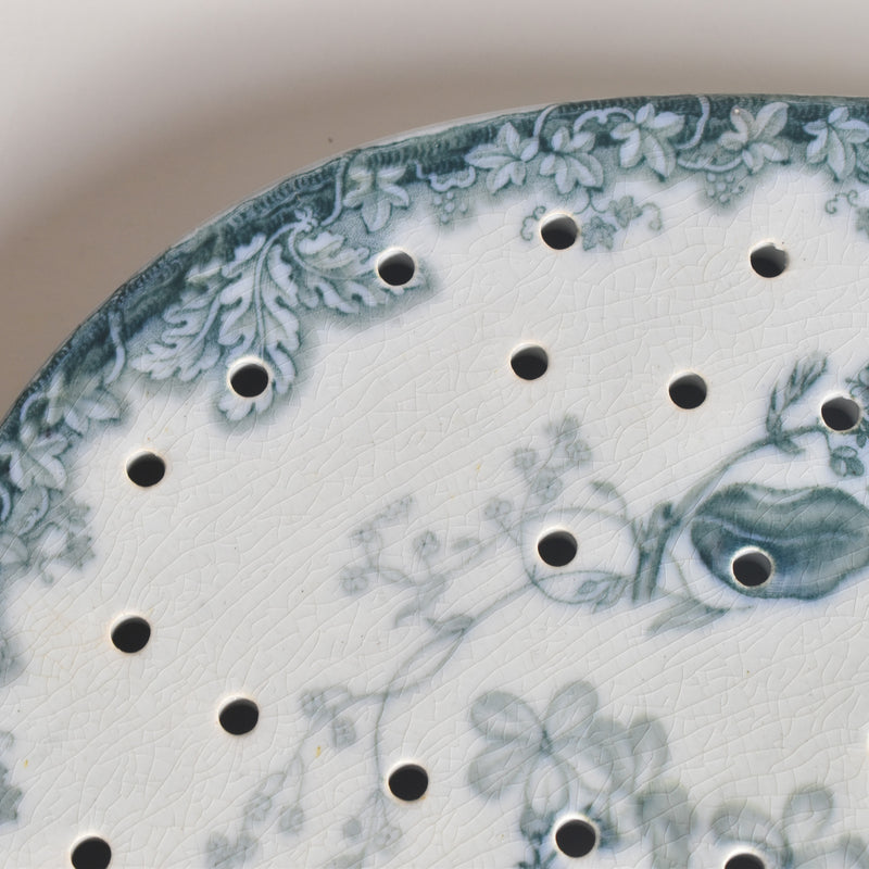 アンティーク 長方形大皿と水切りプレート イギリス窯 N92 39.5cm