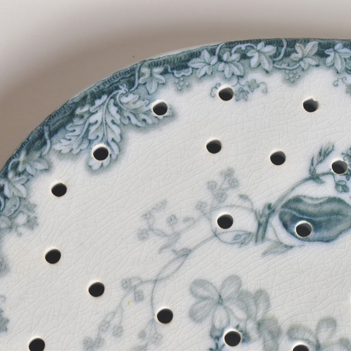 アンティーク 長方形大皿と水切りプレート イギリス窯 N92 39.5cm