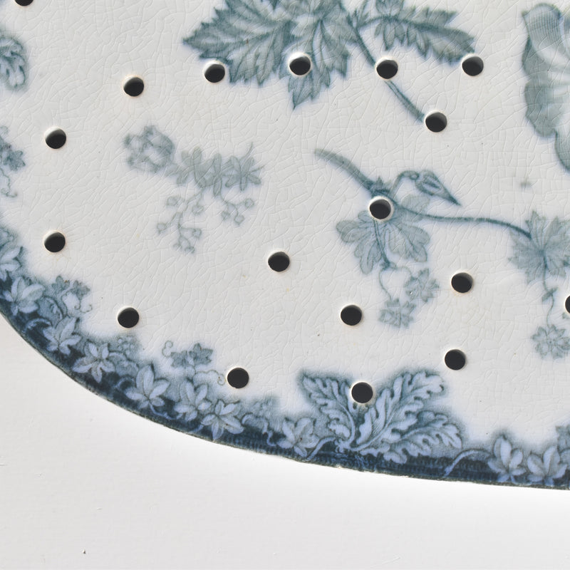 アンティーク 長方形大皿と水切りプレート イギリス窯 N92 39.5cm