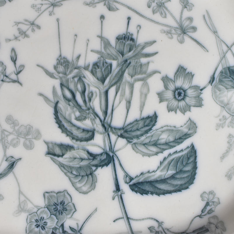 アンティーク 長方形大皿と水切りプレート イギリス窯 N92 39.5cm