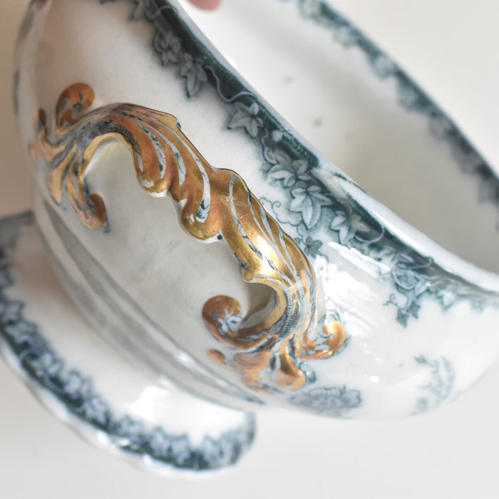 アンティークソーシエール＆レードル イギリス窯 N92