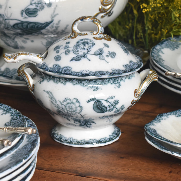 アンティークソーシエール＆レードル イギリス窯 N92