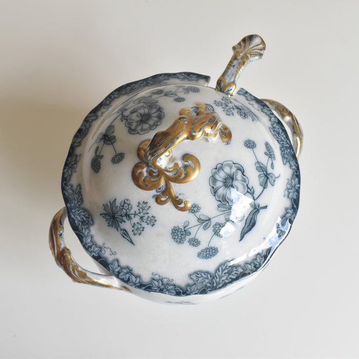 アンティークソーシエール＆レードル イギリス窯 N92