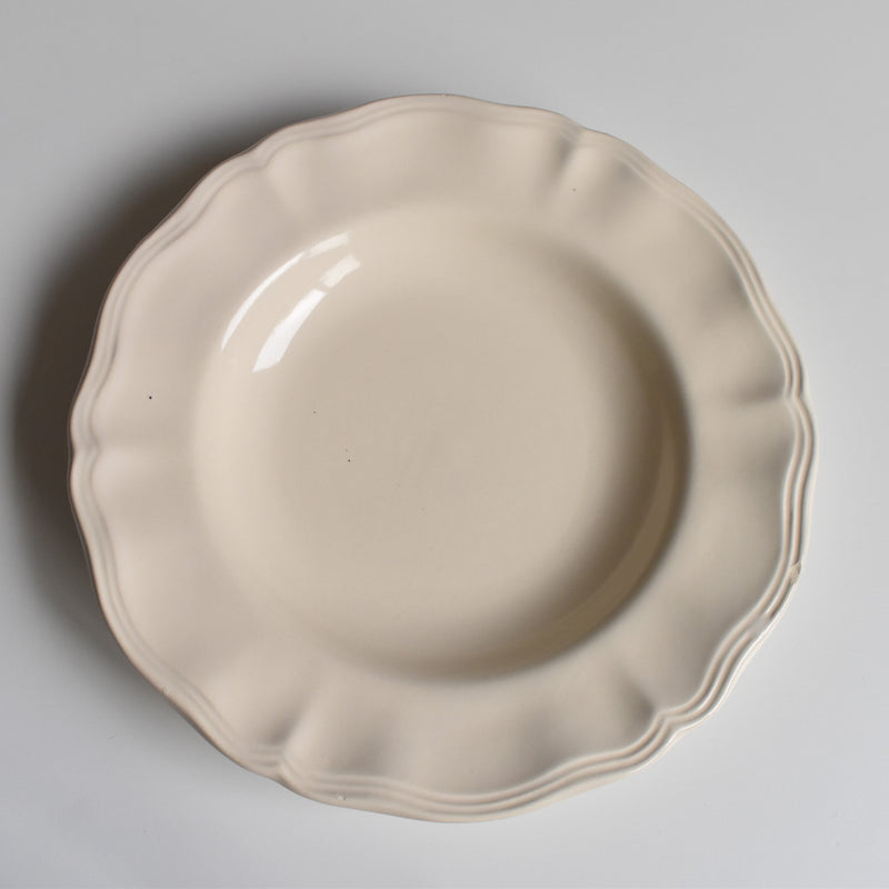 Vintage Deep Plate, Flower Rim, Size F