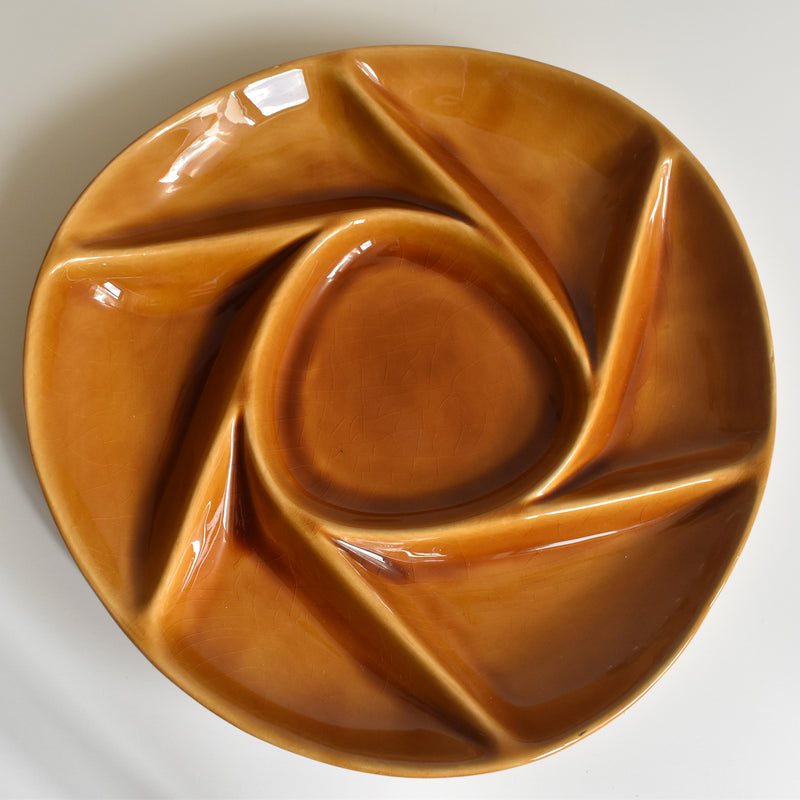 Vintage Fondue Plate Longchamp Brown A