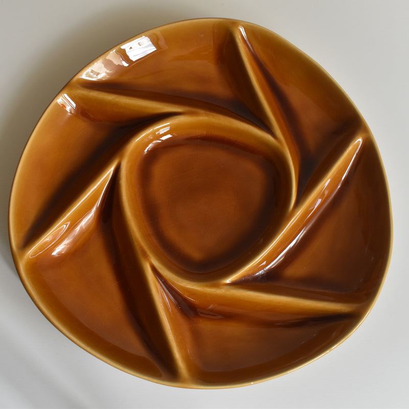 Vintage Fondue Plate Longchamp Brown B