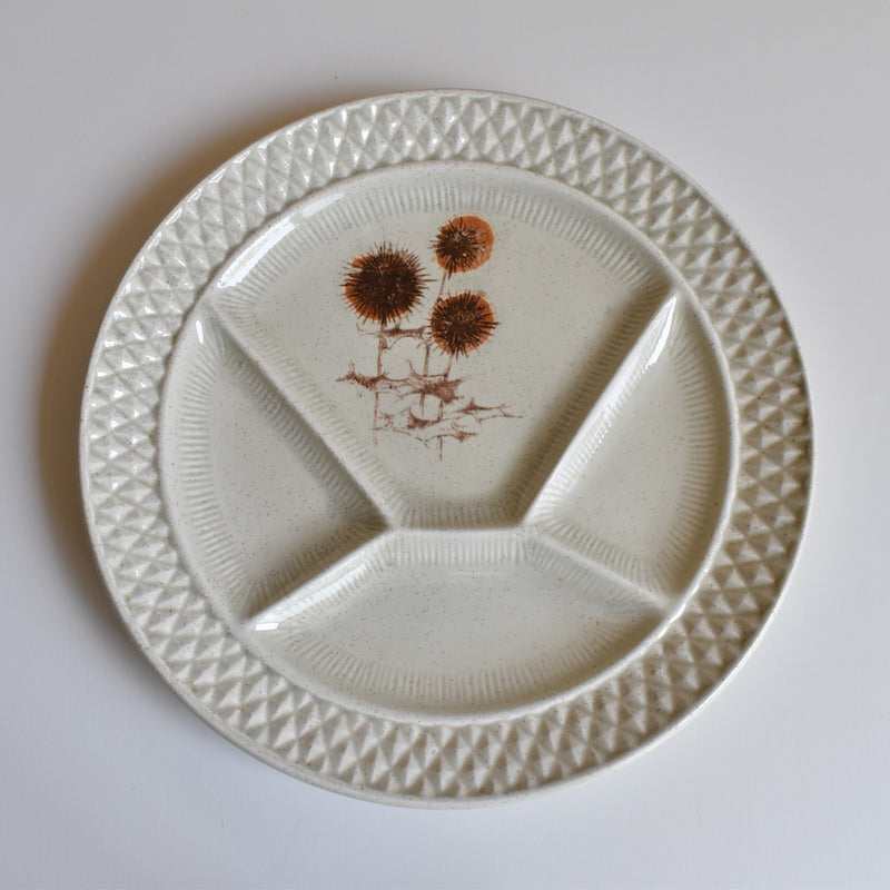 Vintage Fondue Plate, Sarreguemines, Chardons B