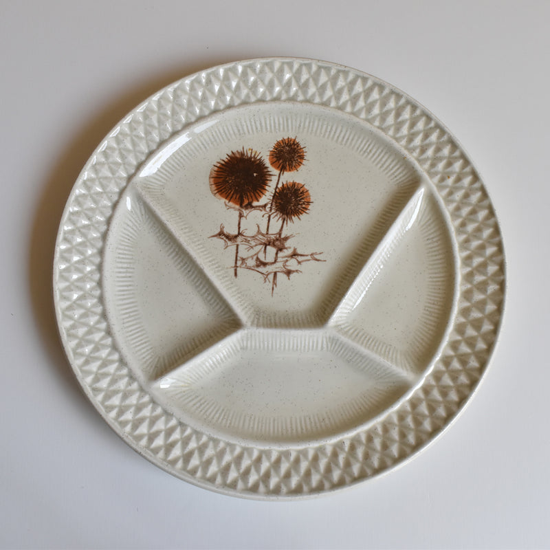 Vintage Fondue Plate Sarreguemines Chardons C