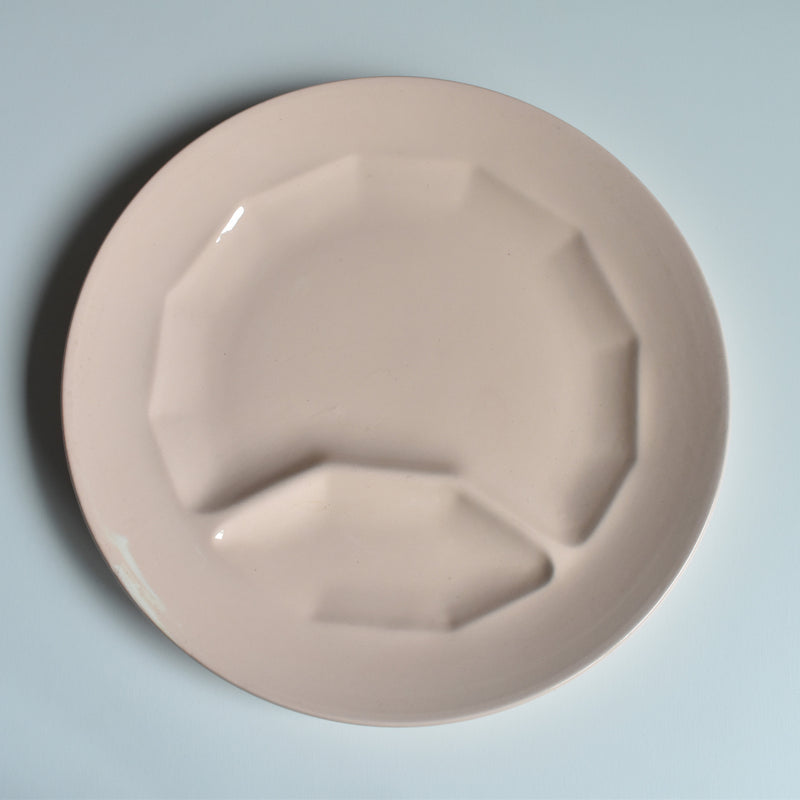 Vintage Fondue Plate Digoin & Sarreguemines Pink B