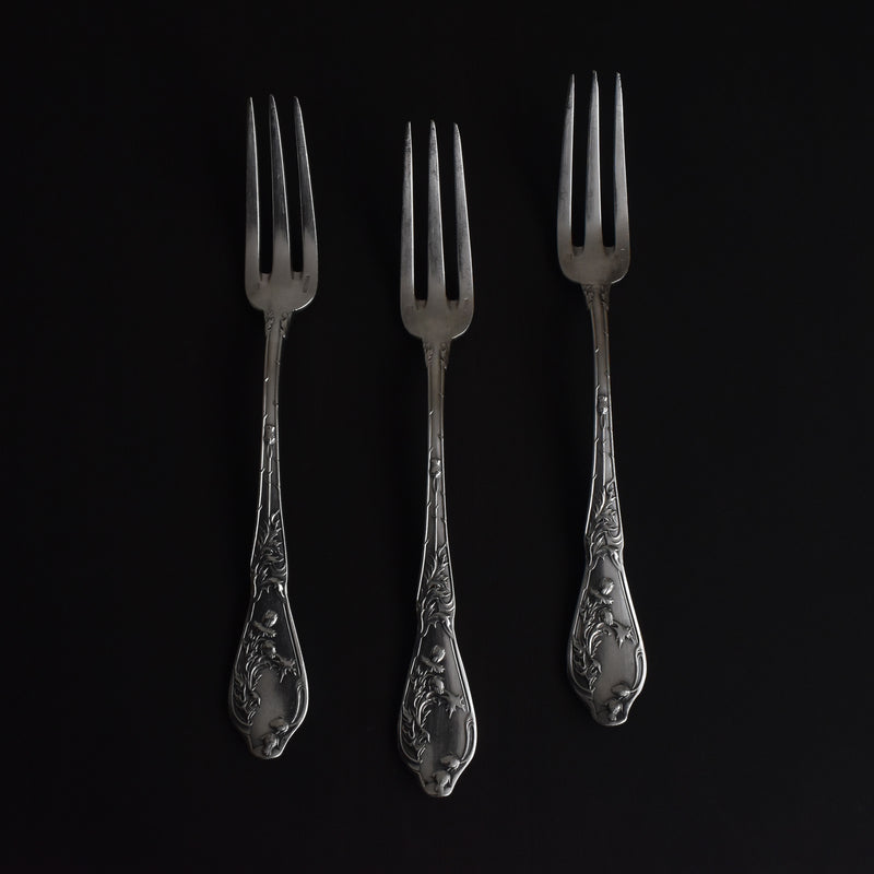 Antique Silver Plated Fork, Boulenger, Chardons (Thistles)