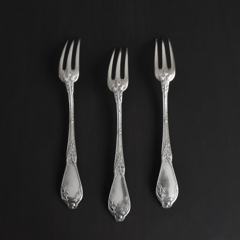 Antique Silver Plated Fork, Boulenger, Chardons (Thistles)