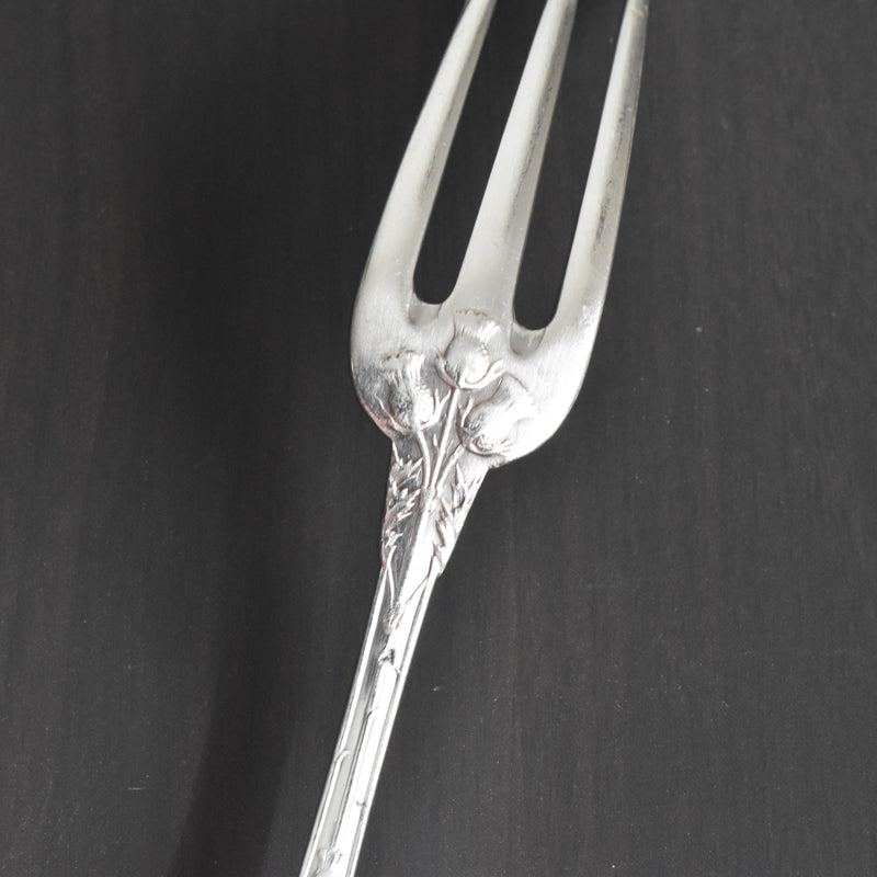 Antique Silver Plated Fork, Boulenger, Chardons (Thistles)