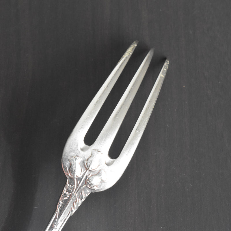 Antique Silver Plated Fork, Boulenger, Chardons (Thistles)