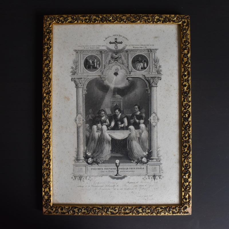 Vintage frame baptism certificate