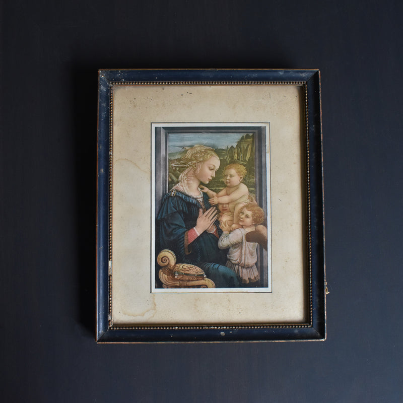 Vintage Framed Illustration Filippino Lippi Madonna and Child