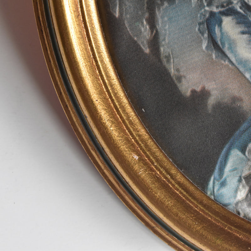 Vintage Oval Frame with Silk Painting B