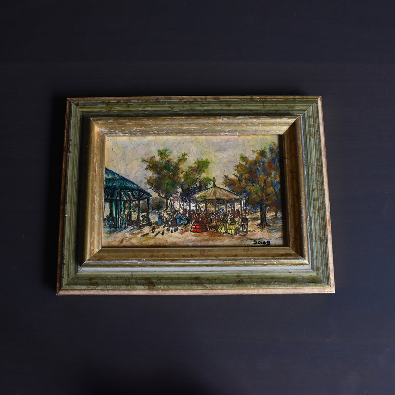 ヴィンテージフレーム 絵付き Miniature de Vichy