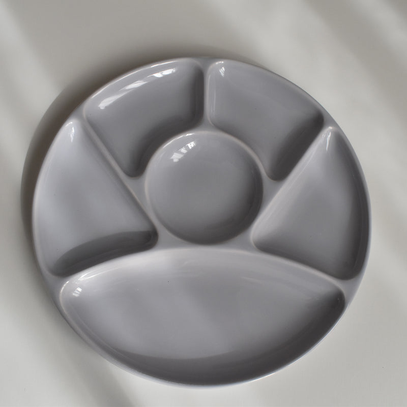 Vintage Fondue Plate Gien Gris A