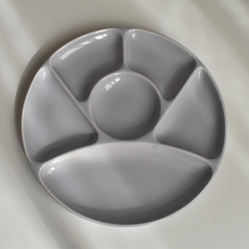 Vintage Fondue Plate Gien Gris B
