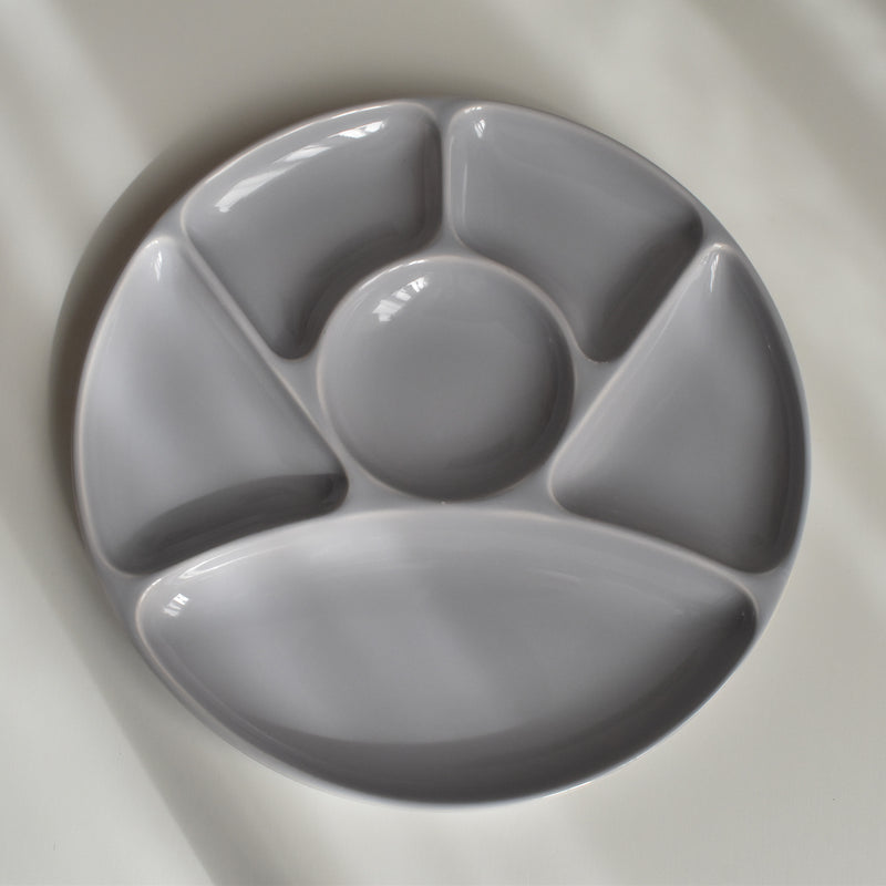 Vintage Fondue Plate Gien Gris C