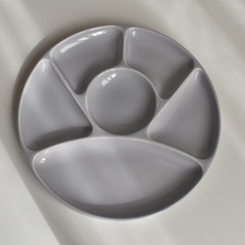 Vintage Fondue Plate Gien Gris D